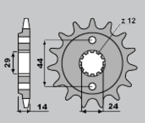 Zębatka przednia 348 16 honda xrv 750 africa twin '90-'03 (jtf314.16)
