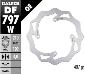 Tarcza hamulcowa tył ktm sx 85 '11-'20, sx 150 '15-'18, freeride 250/350 '13-, freeride e '12-, wave (210x106x4mm)
