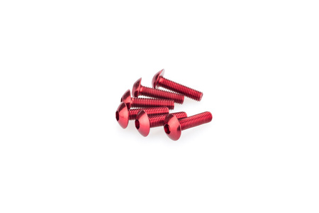 Śruby z anodyzowanego aluminium blister 6 wypukłych śrub m5x20mm czerwone