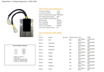 Dze regulator napięcia kymco xcting 250/500 '06-11 (esr921)