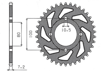 Zębatka tylna 4533 45 suzuki 125 maruder '98-'11 (jtr1794.45) (łańc. 428) (453345jt)