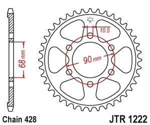 Zębatka tylna 4733 47 honda cb 125r '18-'21 (473347jt) (łańc.428)