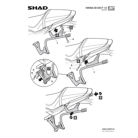 Stelaż do kufrów bocznych Shad 3P do Honda CB650