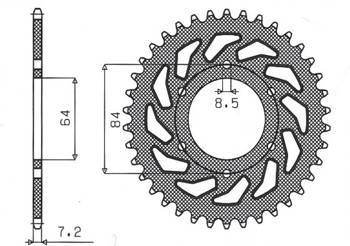 Zębatka tylna 809 53 suzuki dr 125se '94-'00 (jtr809.53) (łańc. 428) (80953jt)
