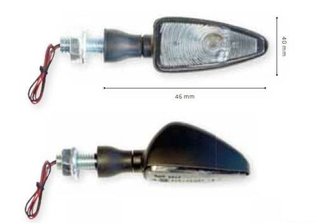 Far kierunkowskazy żarówkowe 21w białe szkło kolor czarny (2 sztuki / mocowania w komplecie)