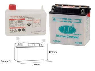Landport akumulator yb9-b 12v 9ah 137x76x140 (12n9-4b-1) obsługowy - elektrolit osobno (4) ue2019/1148