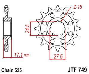 Zębatka przednia 2249 14 ducati panigale 1199/1299 '12-'19 (224914jt) (łańc.525)
