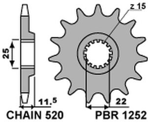 Zębatka przednia 1252 14 ktm lc4 400/600/620/640/690 (jtf1902.14) (łańc. 520) (125214jt)