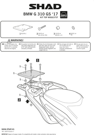 Stelaż kufra tylnego Shad do BMW G310GS 17-18