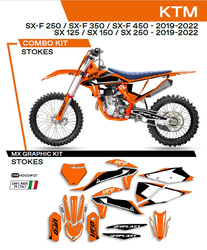 Komplet naklejek (oklein) ktm sx/sxf 125/150/250/350/450 '19-'22 stokekolor pomarańczowy