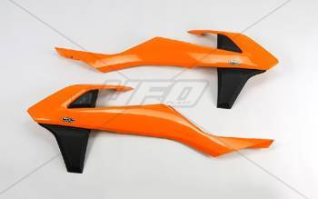 Osłony chłodnicy ktm sx/sxf 16-18, exc/excf 17-19 kolor oem (z wyjątkiem sx 250 '16) (pomarańczowy/czarny)