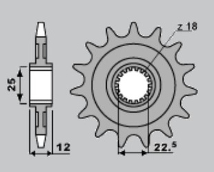 ZĘBATKA PRZEDNIA 2266 11 GASGAS 280/300 TXT PRO '04-'15 (MADE IN ITALY)