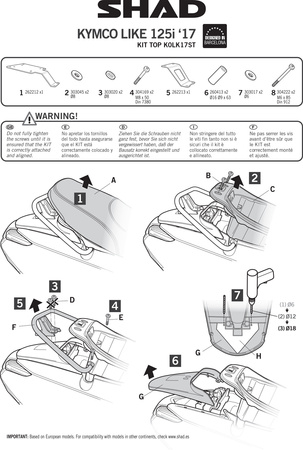 Stelaż kufra tylnego Shad do Kymco Like 125 ( 17-18 )