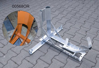 Stojak z uchwytem przedniego koła do transportu motocykla (z kołyską) kolor pomarańczowy