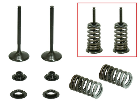 ZAWORY WYDECHOWE (KOMPLET 2 SZT. ZAWORÓW ZE SPRĘŻYNAMI I PODKŁADKAMI) HONDA CRF 450 R '09-'12 STALOWE (30X4,95X80,6MM) (MX-09533E)