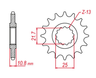 Zębatka przednia 2142 14 yamaha yzf r6 '06-'20 (-2) (jtf1586.14)