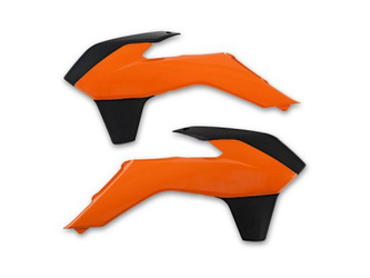 Osłony chłodnicy ktm sx/sxf '13-'15, exc '14-'16 kolor oem (pomarańczowy/czarny)