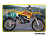 Komplet naklejek (oklein) + pokrowiec/poszycie na siedzenie suzuki rm 125/250 '93-'95, replica team suzuki '93