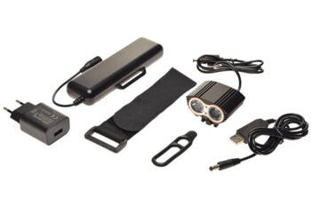 Lampa rowerowa przód 2 x LED czarna 10000 mAh