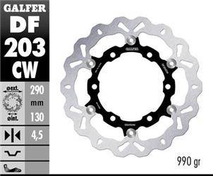 Tarcza hamulcowa przód kawasaki ninja 250r '08-'12, zx25r '20-'21 (290x130x4,5 mm) środek aluminiowy (990 gram)