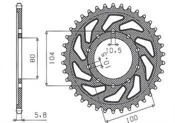 Zębatka tylna 478 42 kawasaki zx6r (05-17), z750 (jtr478.42) (łańc. 520) (47842jt)