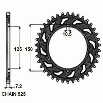 Zebatka napedzana stalowa sunstar sunr1-4553-42