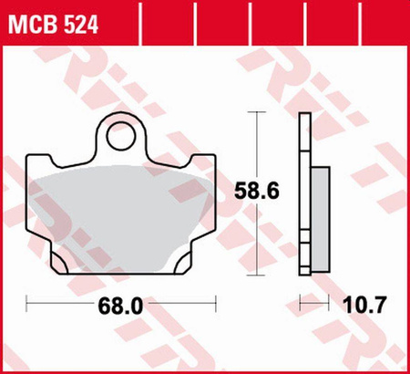 Klocki hamulcowe kh081 organic yamaha rd 80/125/250/350 '82-'84, sr 250 '96-'00, xv 250 '89-'96, xs 400/500 '82-'84, xt/xv 500 '83-'85, xz/x