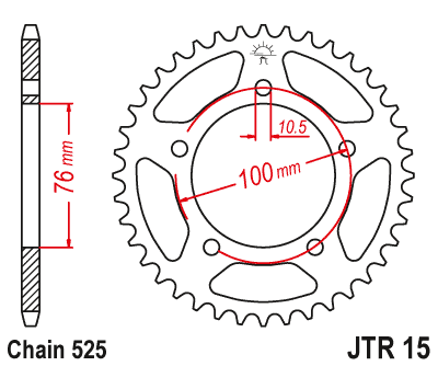 Zebatka Napędzana Jt Jtr15.42