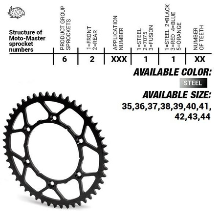 Zębatka tylna stalowa ultralight 4395 42 (439542) ktm sx 50/sx 50 mini '04-'13 (łańc. 415) kolor czarny