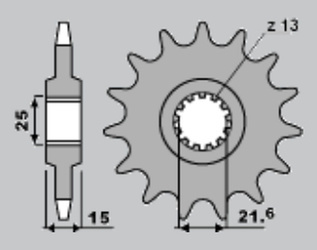 Zębatka przednia 2082 15 kawasaki zx6r '95-'97