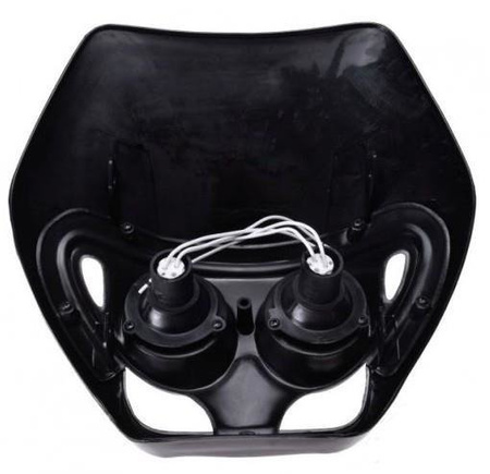Owiewka z halogenami do motocykla 12V czarna