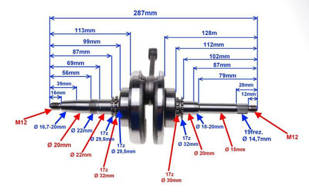 Wał korbowy do CPI GTX 125 4T
