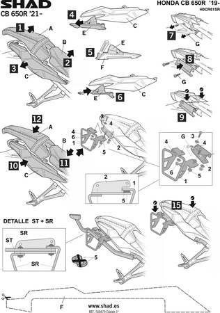 Stelaż sakwy bocznej SR Shad do Honda CB650R