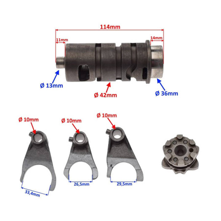 Wałek krzywkowy zmiany biegów do ATV Bashan BS250S