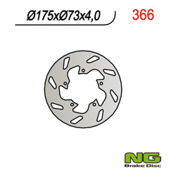 Tarcza hamulcowa przód/tył gilera, piaggio (175x73x4) (5x6,5mm)