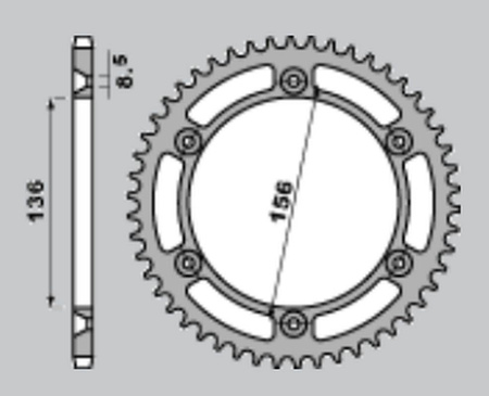 Zębatka tylna 4365 41 (a4152032410) suzuki dr 650 , freewind '96-'14