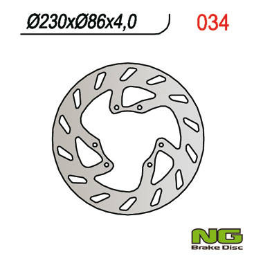 Tarcza hamulcowa przód yamaha yz 125 '86-'87, yz 490 '85-'87, dt 200 '87, (230x86x4mm) (6x6,5mm)