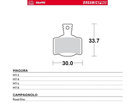 Moto-master bike pro klocki hamulcowe rowerowe organiczne pro