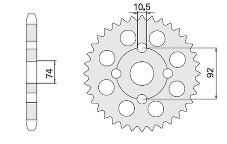 Zębatka tylna 848 39 (848-39) yamaha rd 250 (76-77), rd 350 (80-82) (jtr848.39)* (łańc. 530)