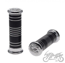 Manetka metal ryflowana 7/8"+1" czarna