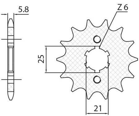 Zębatka przednia 2076 13 yamaha xv 125 virago '97-'01 (jtf1573.13) (łańc. 520) (207613jt)