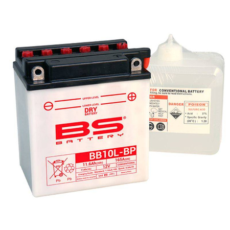 Bs 2022/02 akumulator bb10l-bp (bb10l-b) (yb10l-bp) 12v 11ah 135x90x145  obsługowy - elektrolit osobno (165a) (4) ue2019/1148