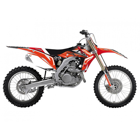 Komplet naklejek (oklein) + pokrowiec/poszycie na siedzenie honda crf 250 '14-'17, crf 450 '13-'16 dream 4 kolor czarny/czerwony/biały