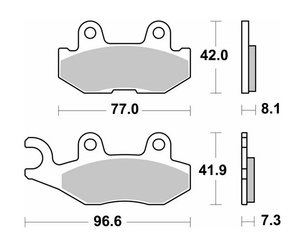 KLOCKI HAMULCOWE KH675 OFF-ROAD SINTER KOLOR ZŁOTY YAMAHA YXC/YXM VIKIWOLVERINE, YXE 850 WOLVERINE '18-'20 PRAWY TYŁ