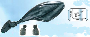 Lusterko uniwersalne prawe carbon (do owiewki) (z adapterem) (do kompletu prawe=6757)