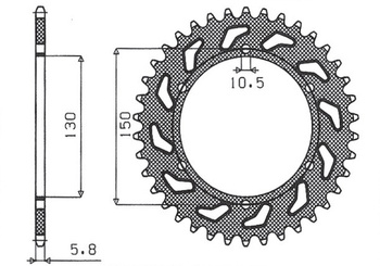 Zębatka tylna 236 42 honda nx 650 '88-'90, fmx 650 '05-'08, xr 600 88-90, yamaha xj6 600 '09-'13  (jtr245/3.42)* (łańc. 520) (430942jt)