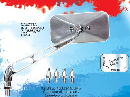 Lusterko uniwersalne kolor czarny lewe/prawe 4szt. adapterów