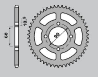 Zębatka tylna 243 45 honda 80r2 '87-'92 (jtr241.45)