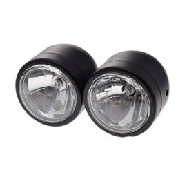 Lampa przód H7+H4 ECE 110 mm 2 szt. zestaw czarny mat