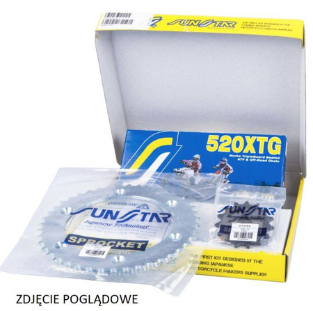 Zestaw napędowy yamaha xt 660x 04-12 plus złoty (15/45/110) (do 750cc) (sun39415/sun1-3541-45/ss520xtg-110g)